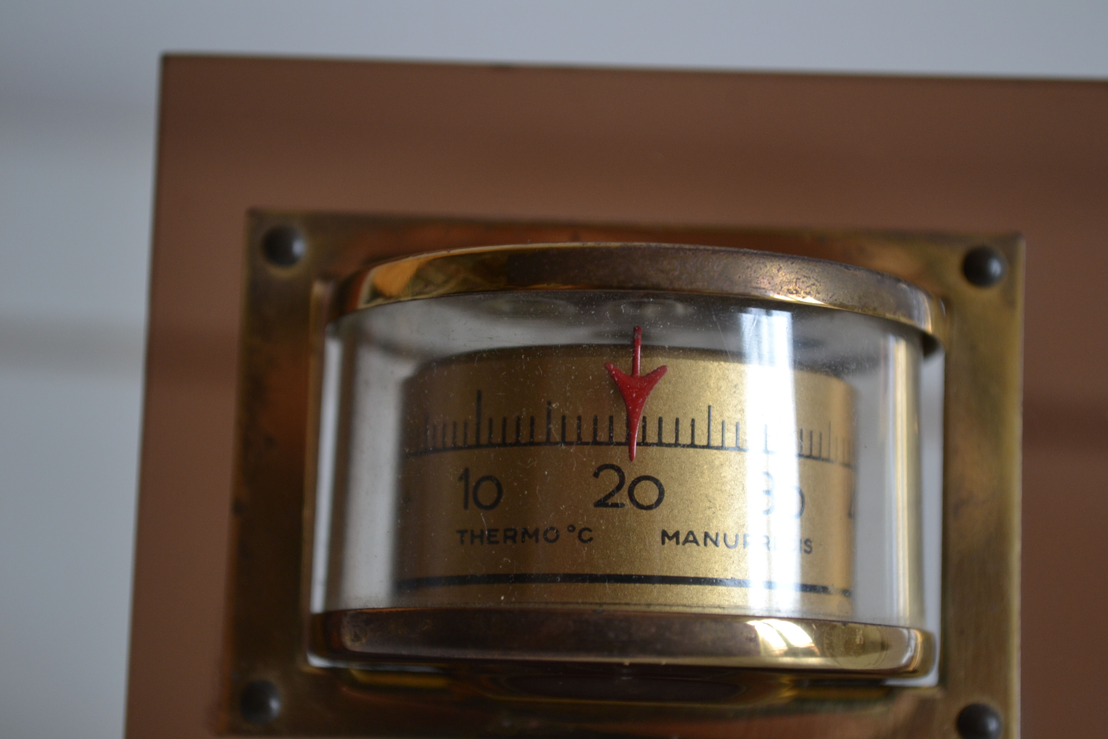 Smoked plexiglass thermometer 70s