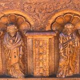 Richly carved solid oak chest from the 17th century