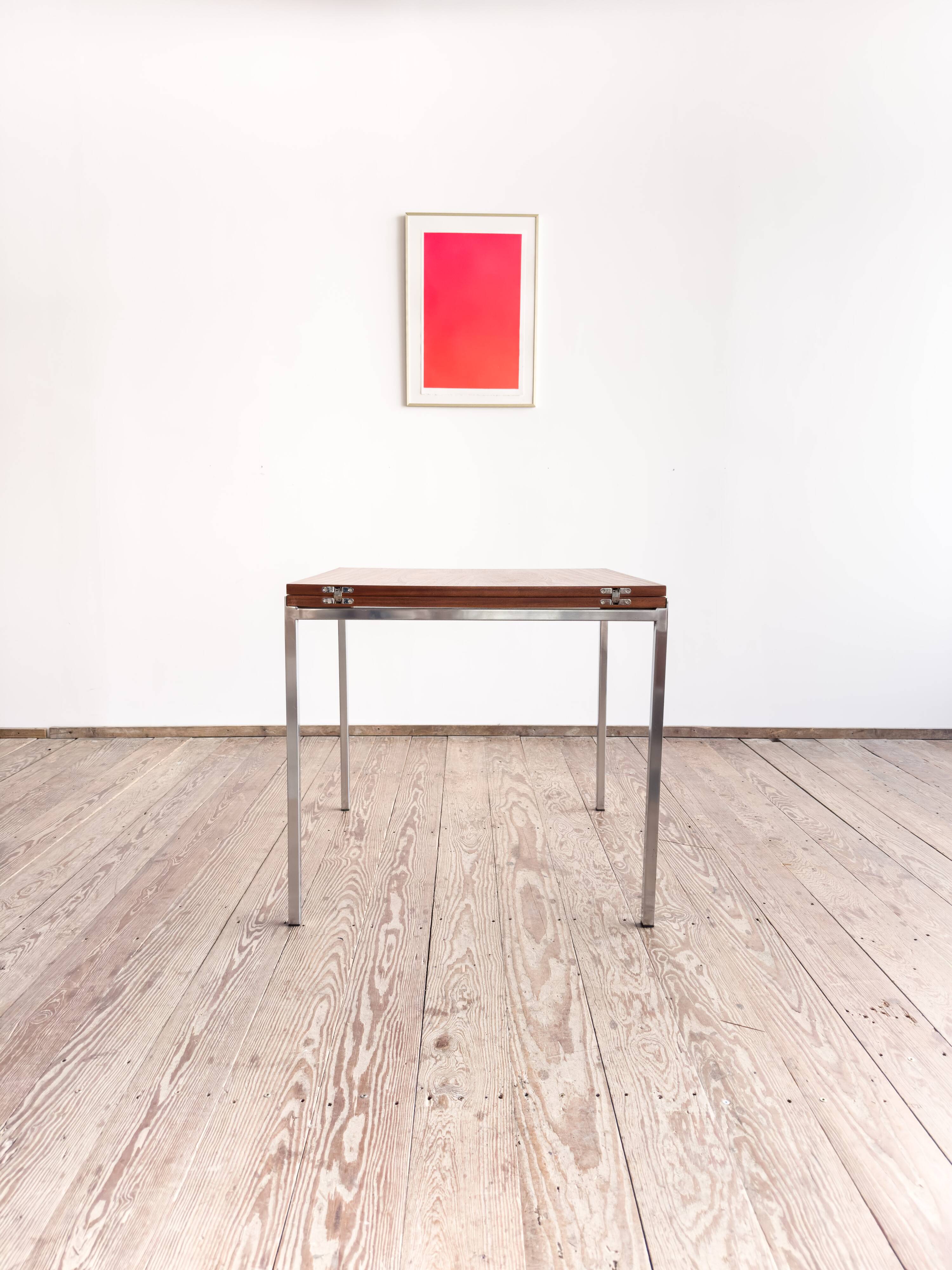Table extensible par Wilhelm Renz en teck et chrome, Mid Century design