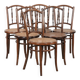 Beautiful set of 6 wooden vintage bistro chairs by Jacob & Josef Kohn Wien with cane seat