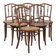 Beautiful set of 6 wooden vintage bistro chairs by Jacob & Josef Kohn Wien with cane seat