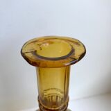 Amber carafe in molded and blown glass 50s