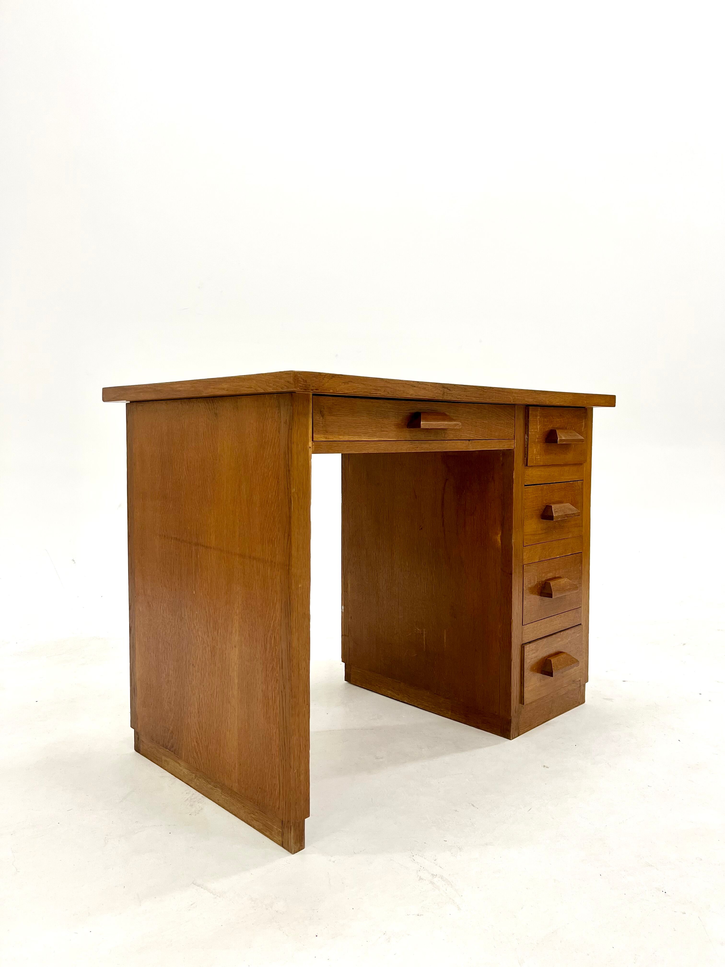 Vintage desk in solid oak 1950s
