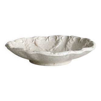 Coupe craquelée en céramique blanche