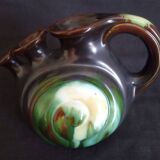 Vase with 3 flowers in the shape of a ceramic snail from Thulin (Belgium)