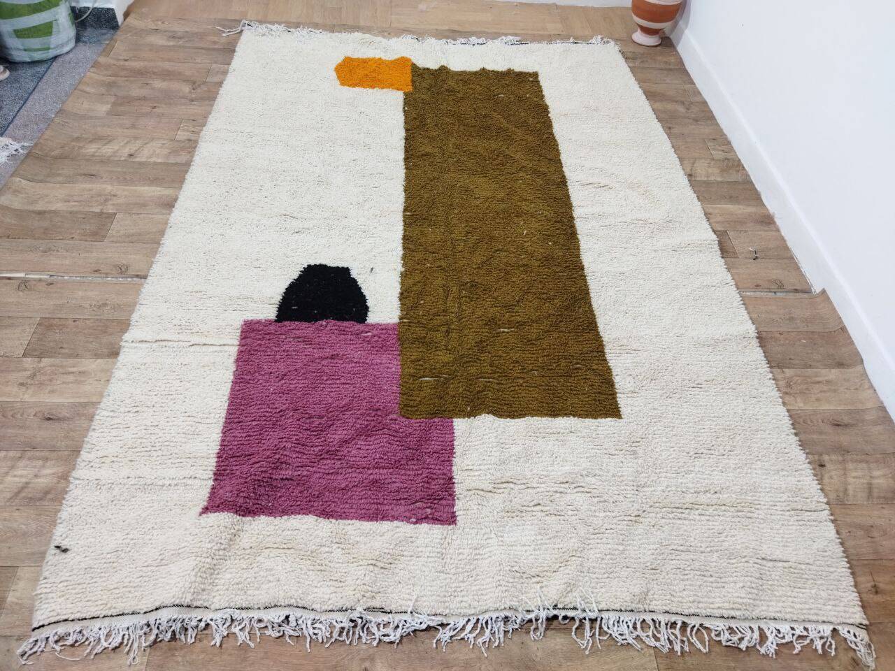 Handmade wool Berber rug 300 x 210 cm