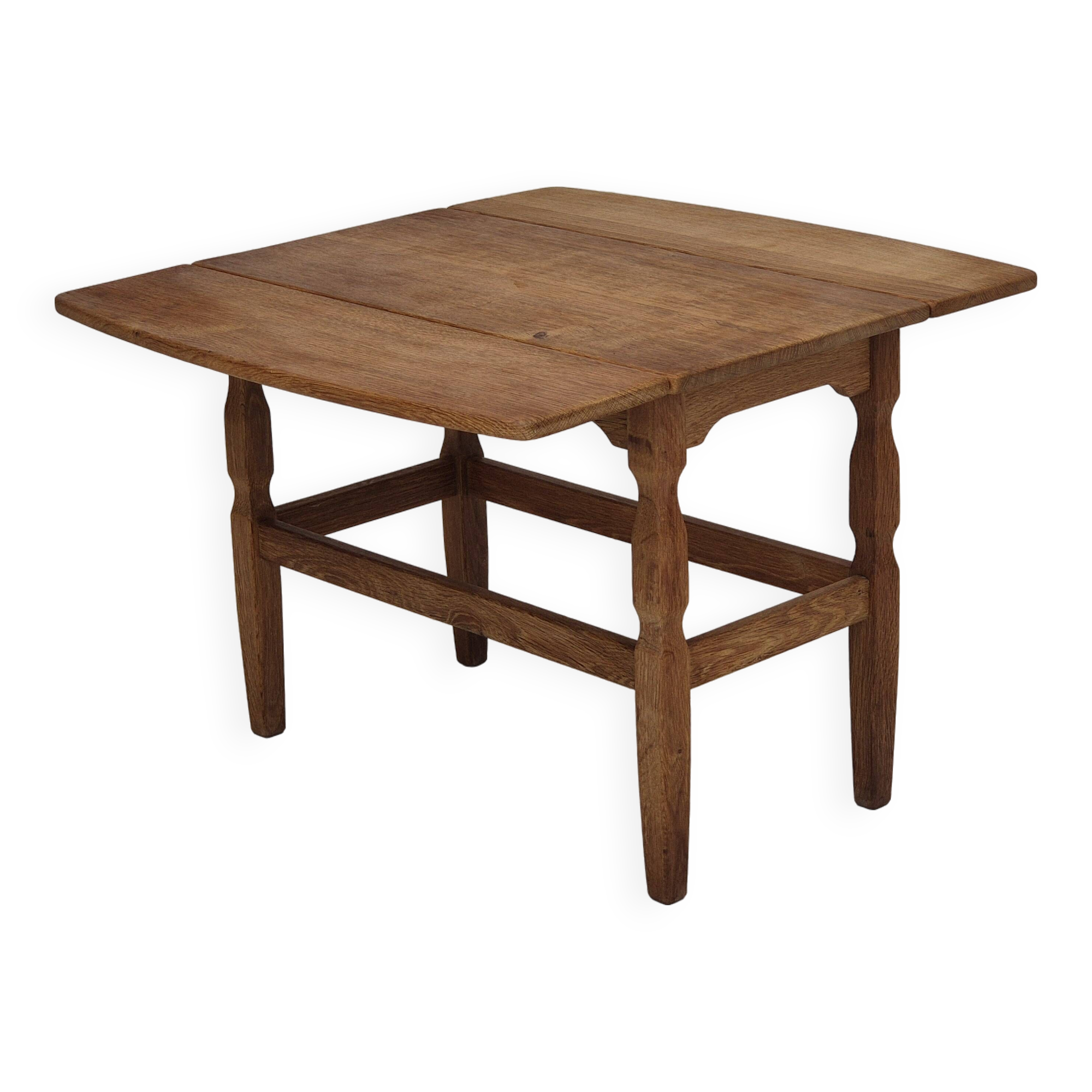 1970s, Danish design by Henning Kjærnulf for EG Kvalitetsmøbel, foldable sofa table, oak.