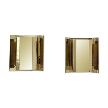 Pair of vintage wall lights, solid brass, Borens 1960