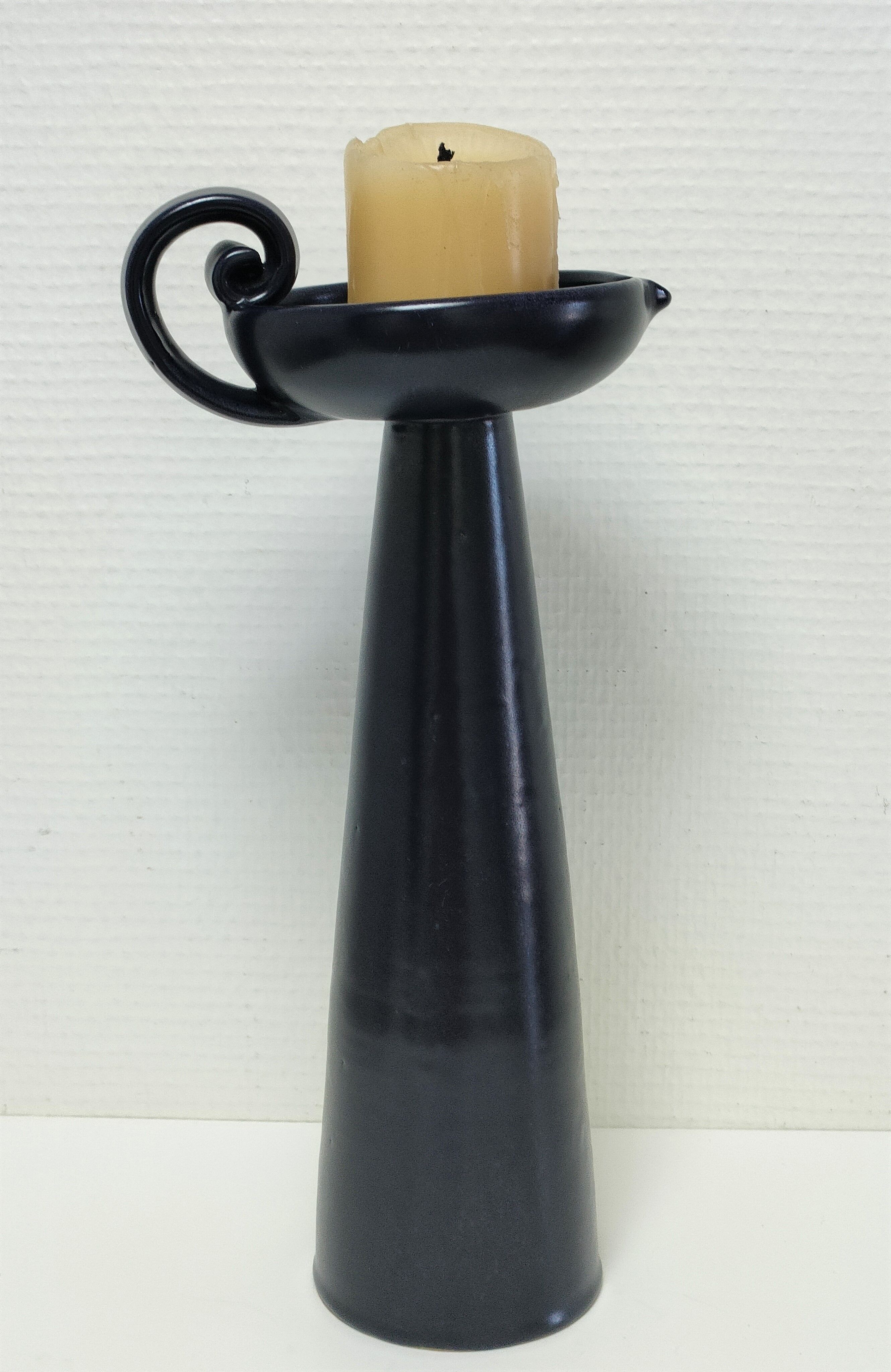 High candle holder pique ceramic candle design vintage arts ceram