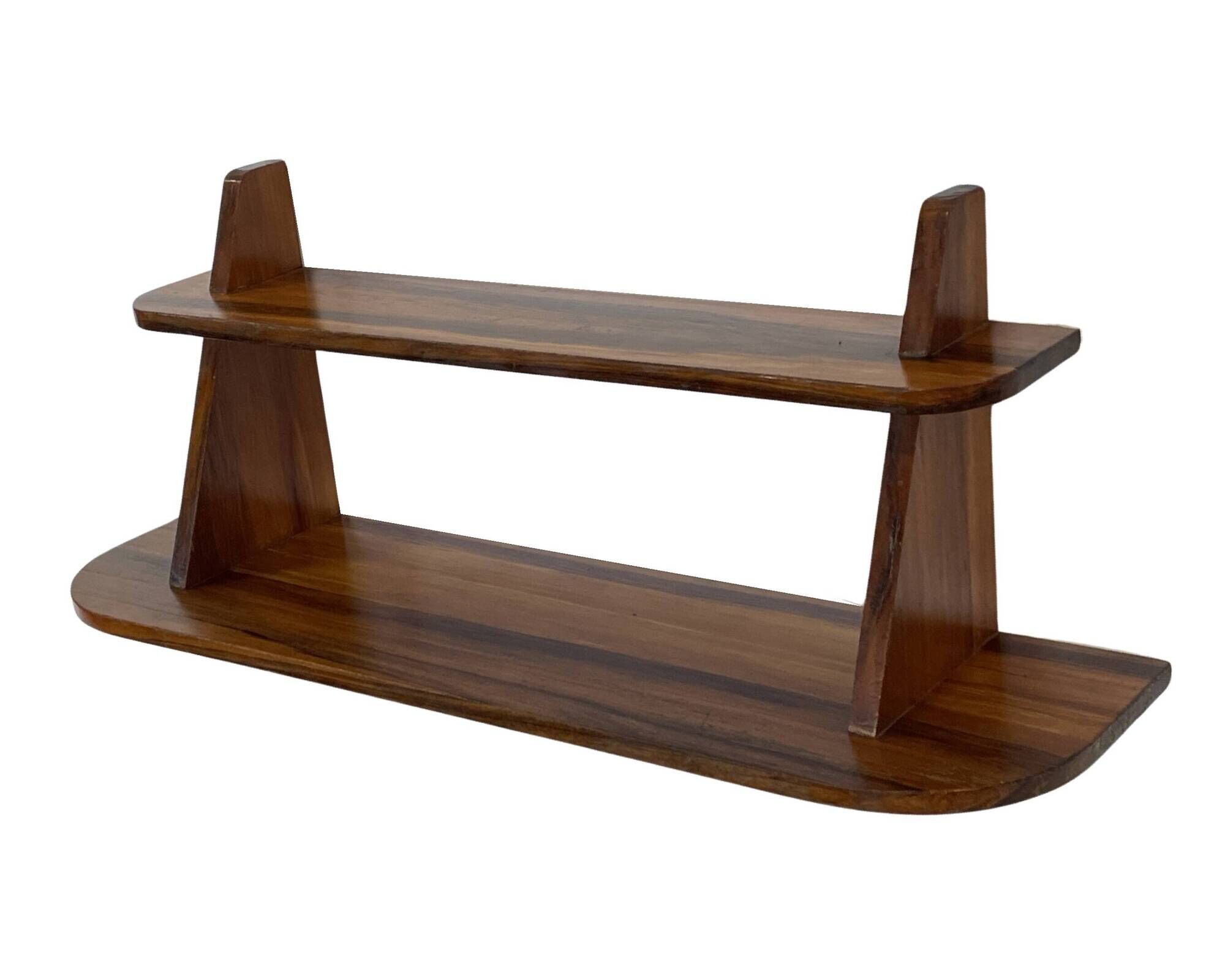 Vintage wooden wall shelve rack bookshelf in wood minimalist