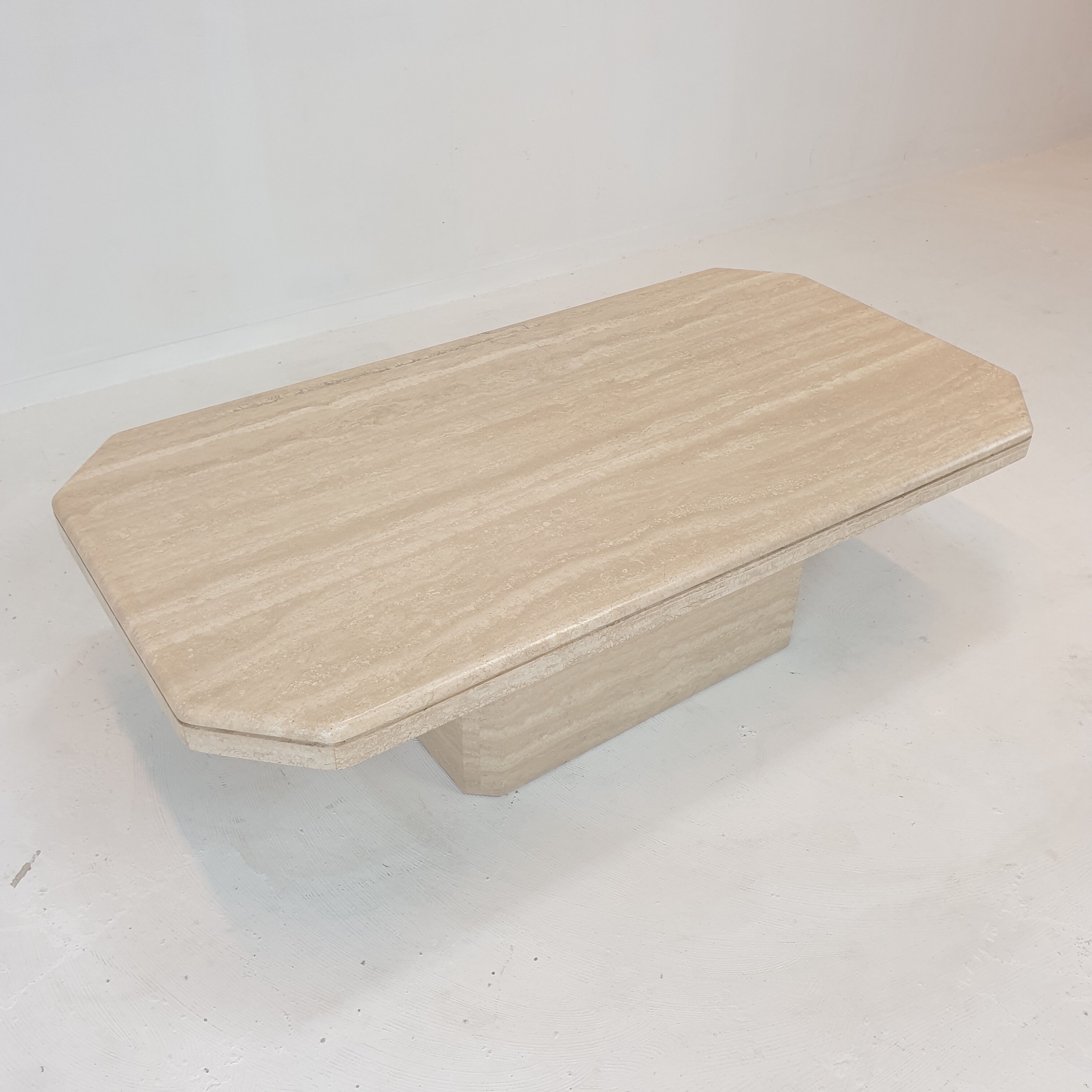 Italian travertine coffee table, 1980's