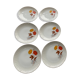 6 small porcelain plates and vintage orange and yellow flowers