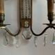 Applique art deco en laiton, perles et pampilles