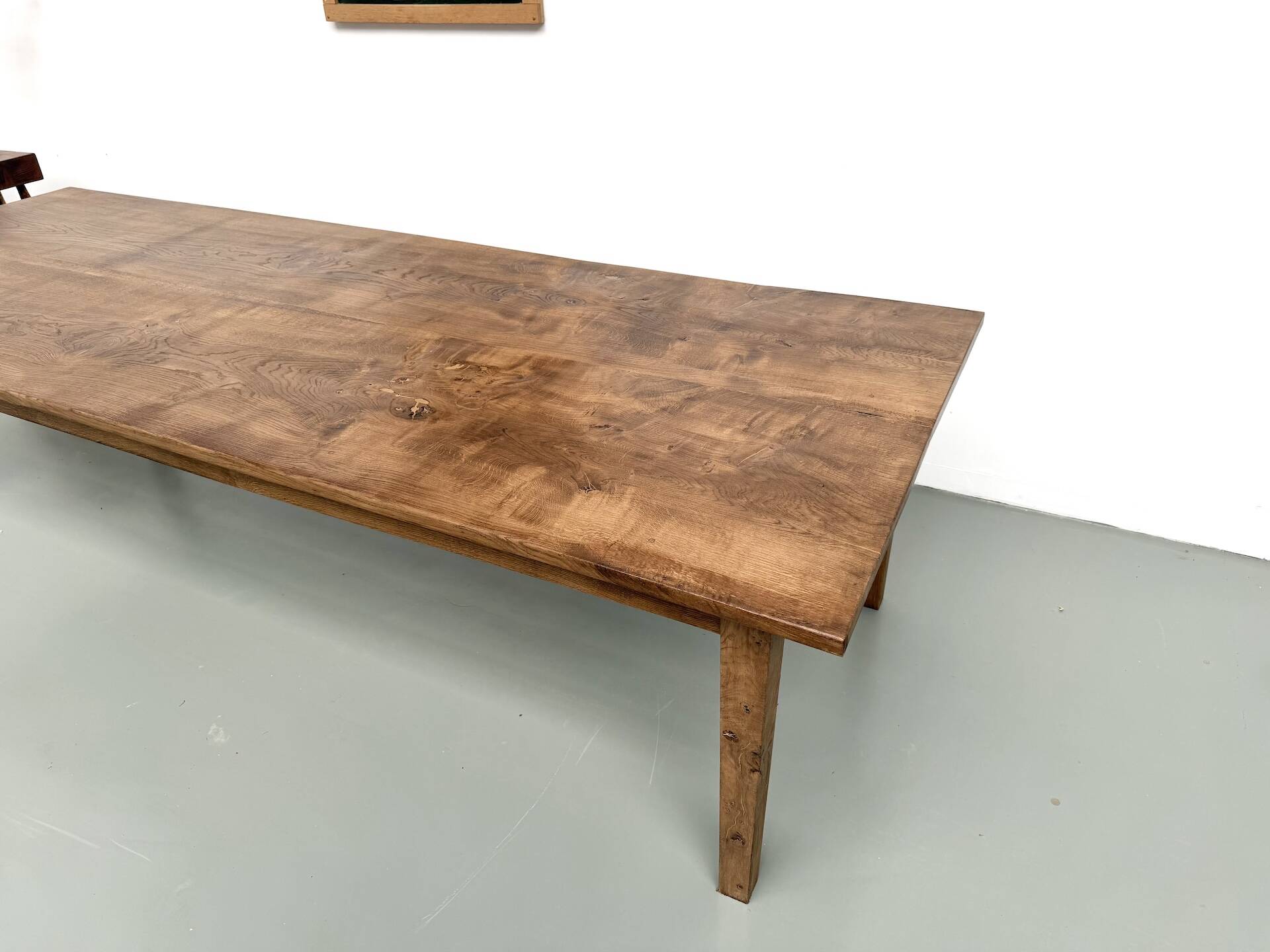 Very large farmhouse table in solid oak, 1950s – L300 cm