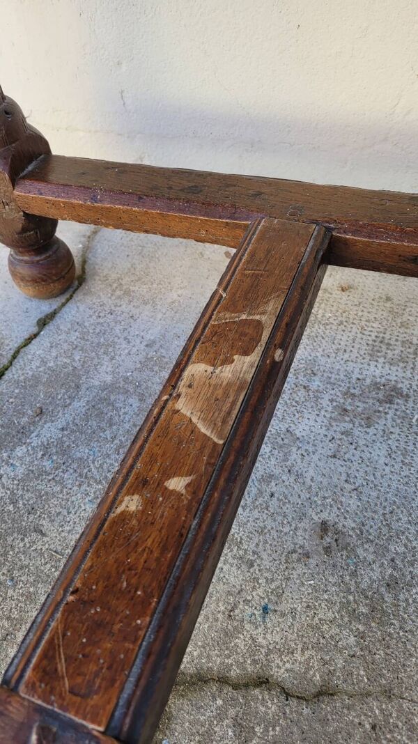 Table d'appoint console de ferme rustique en chêne massif ancienne 1900s