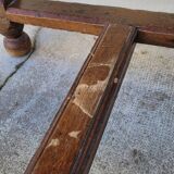 Antique 1900s Solid Oak Rustic Farmhouse Console Side Table