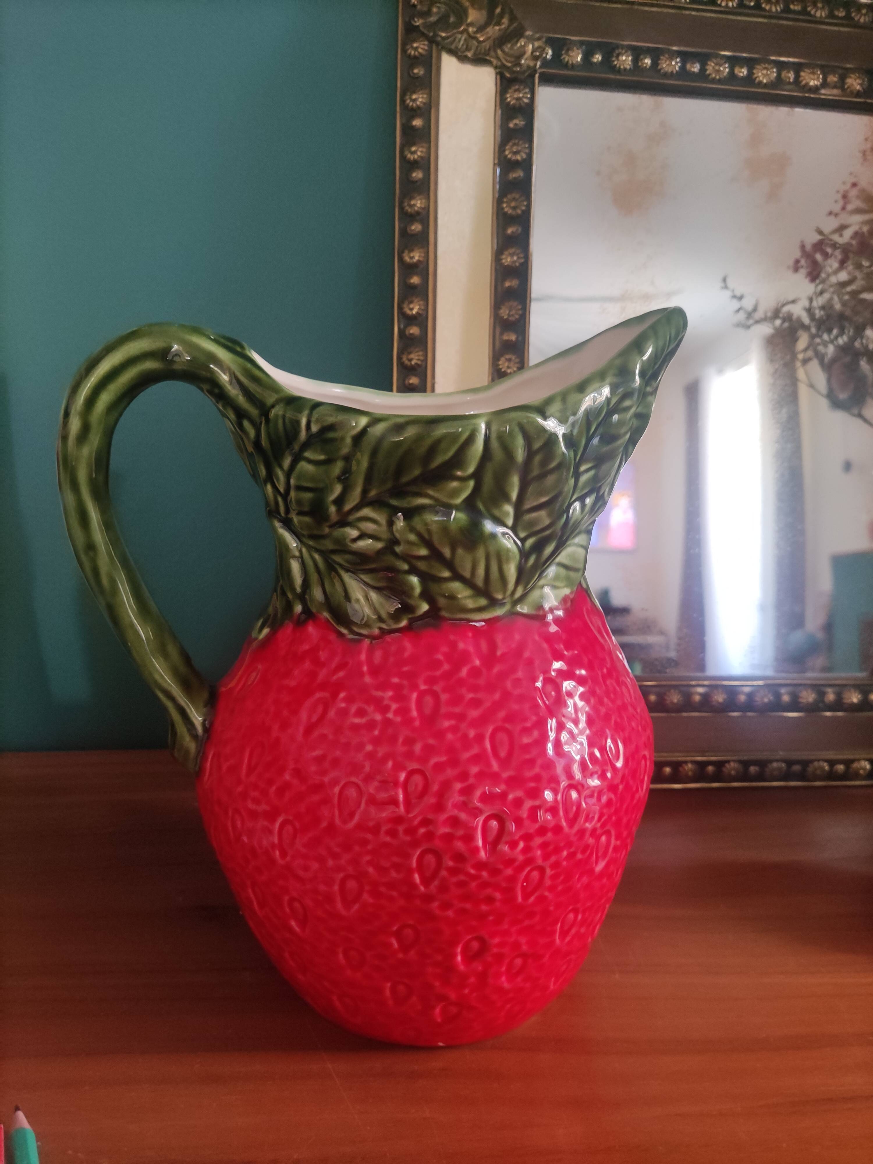 Pitcher carafe strawberry slurry