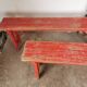 Paire de bancs pliants en bois
