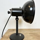 Lampe de table vintage en émail noir, 1950s