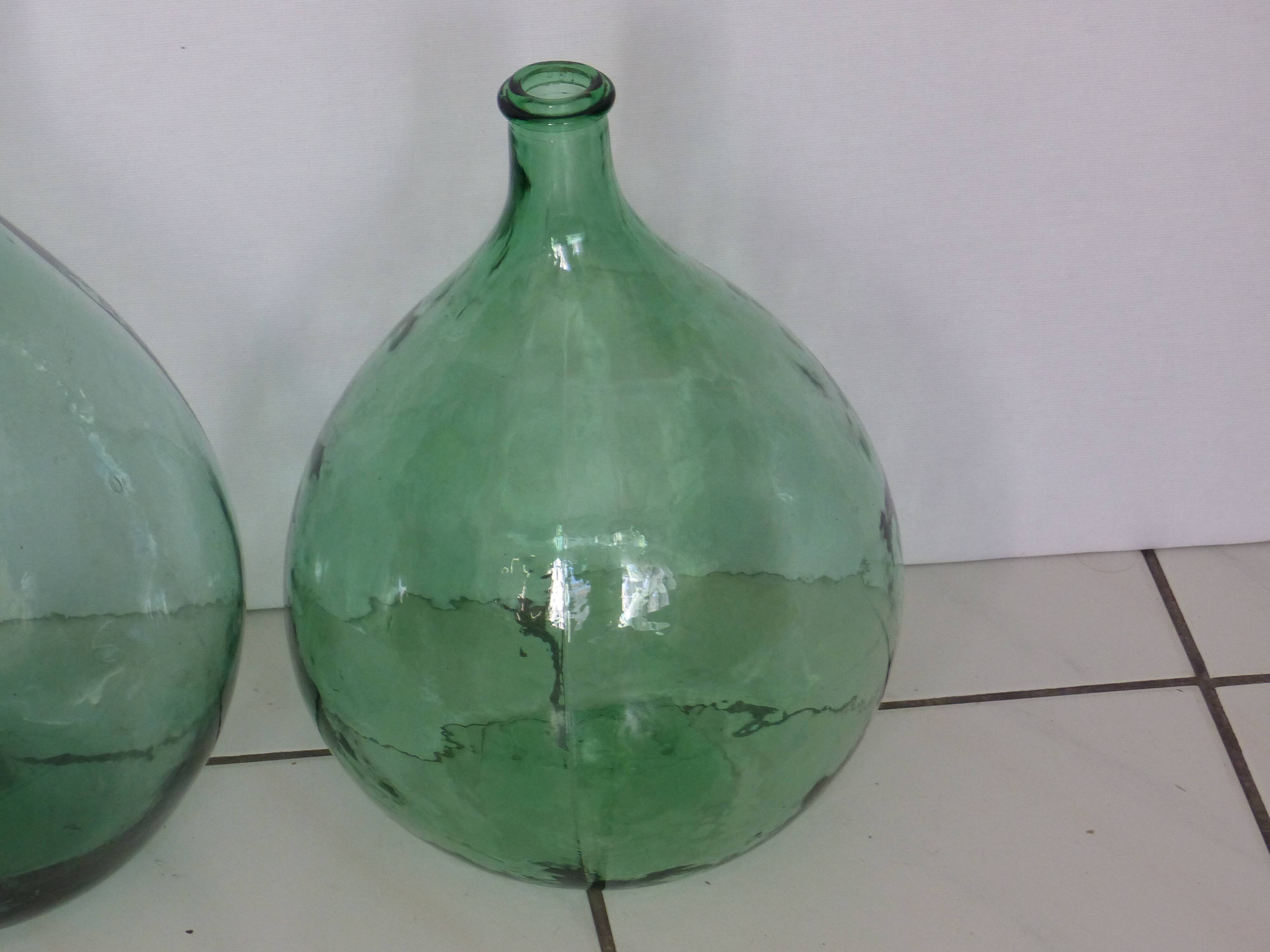 Set of 3 old Vintage 20 demijohn L-15L - 10L