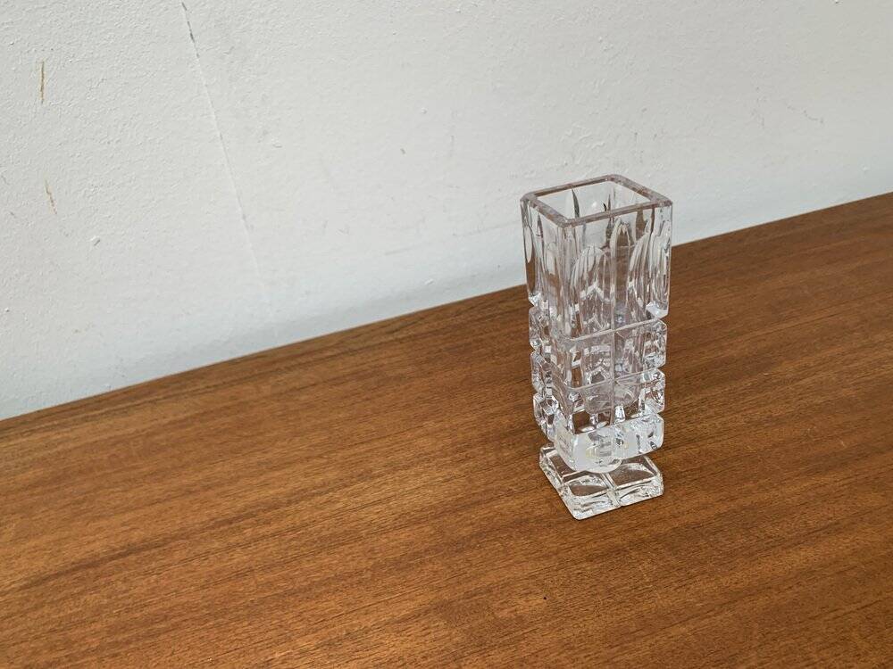 Vintage German Lead Crystal Block Vase, 1970s