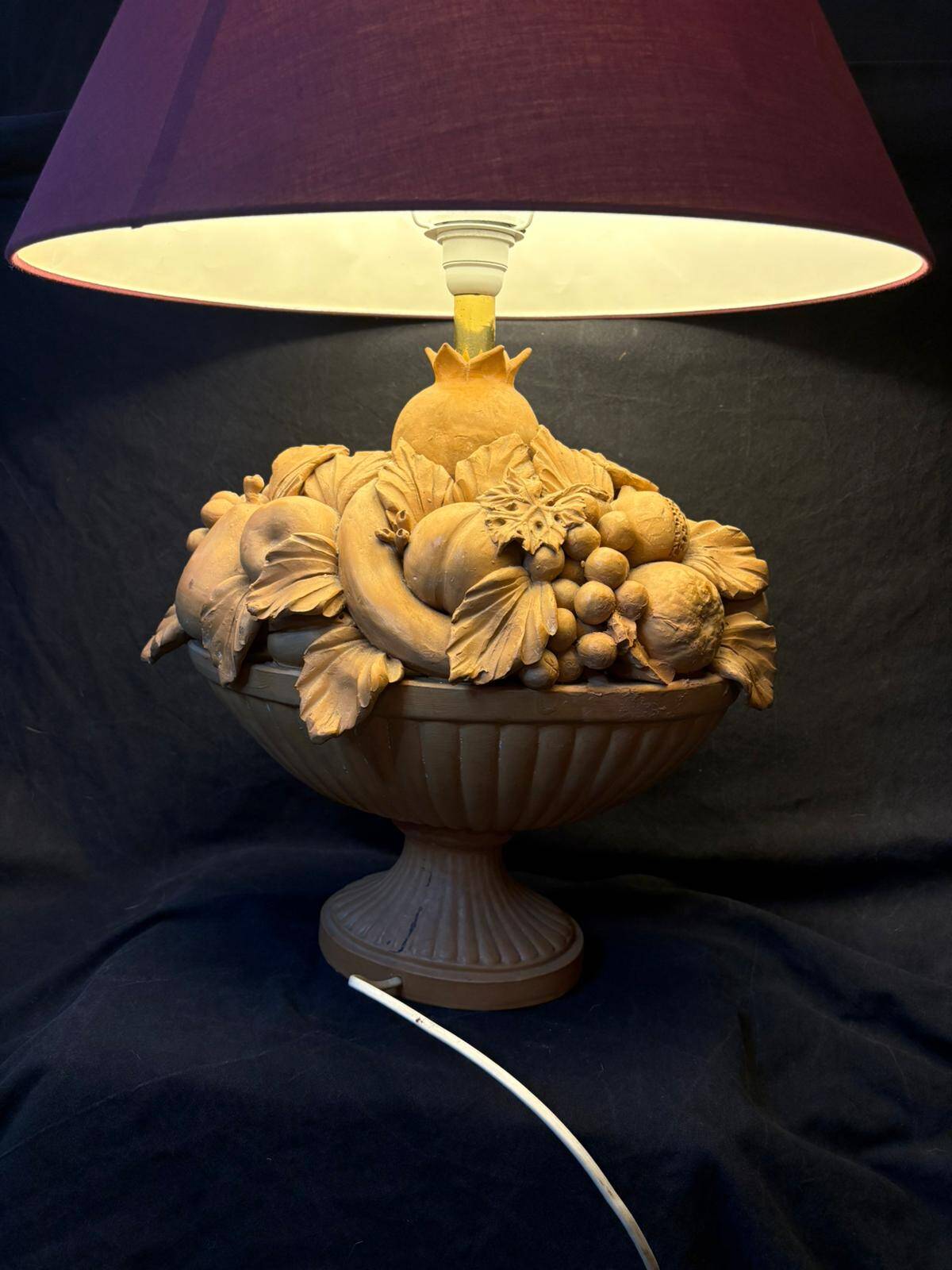 Clay fruit bowl lamp