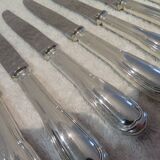 12 Christofle Chinon silver plated dessert knives, 19.7cm