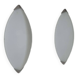 Pair of vintage wall lights, chrome and sandblasted glass, Italy 1980.