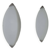 Pair of vintage wall lights, chrome and sandblasted glass, Italy 1980.