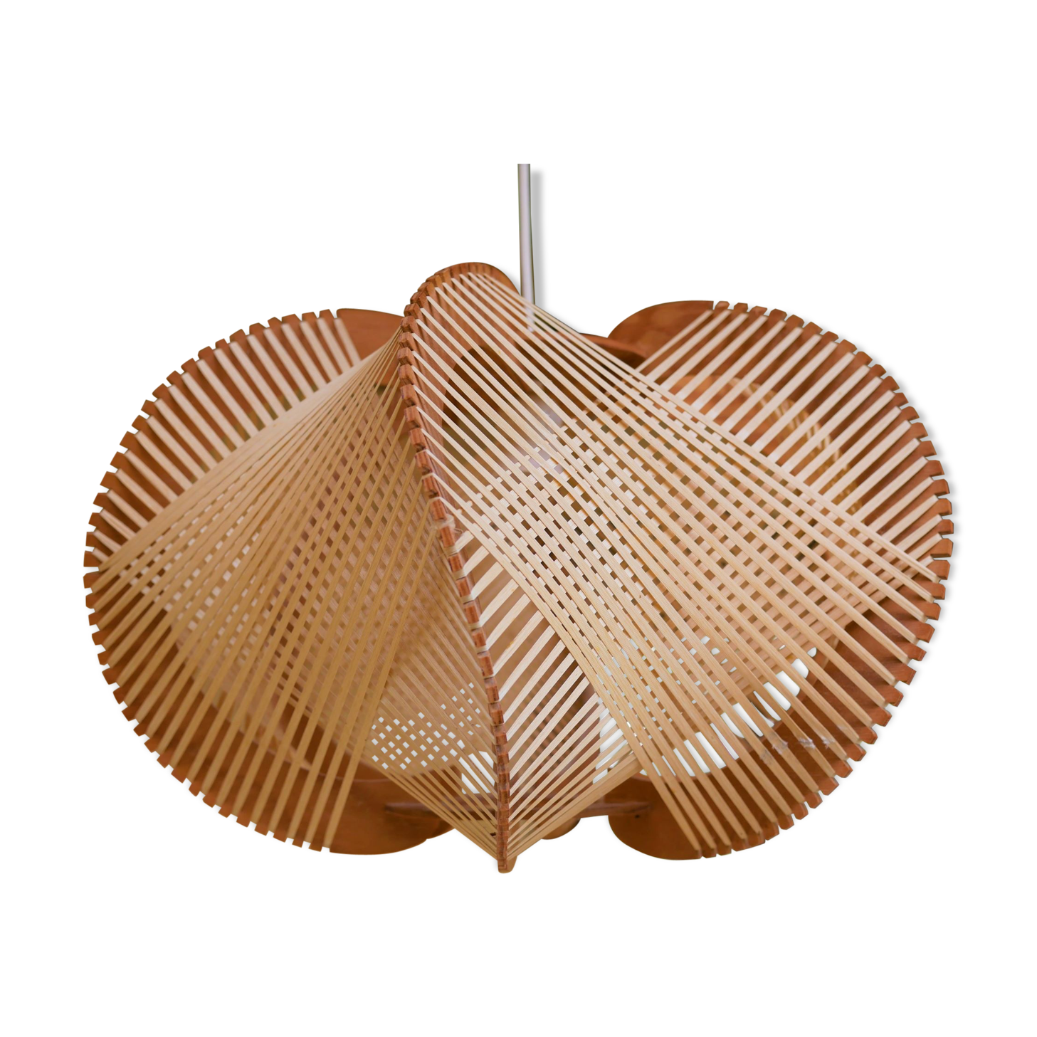 Large Scandinavian vintage wood and wire hanging