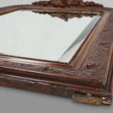 Louis Philippe mirror in plaster and wood with handcrafted decorations, France ca. 1900
