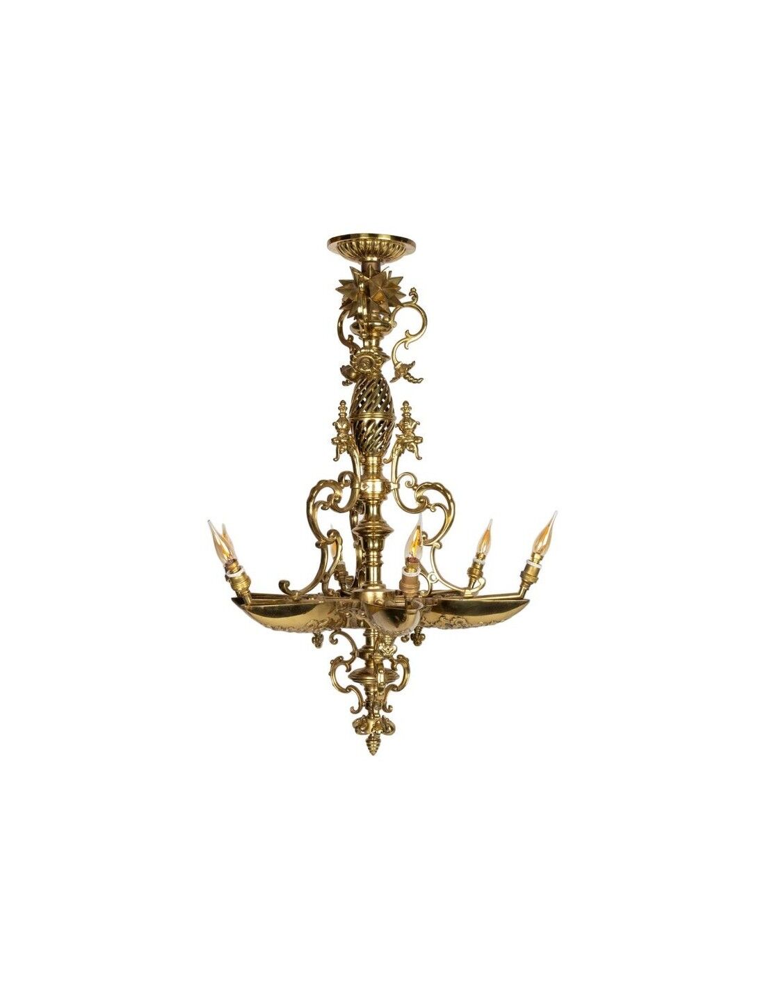 Lustre en bronze doré d'epoque Napoléon III