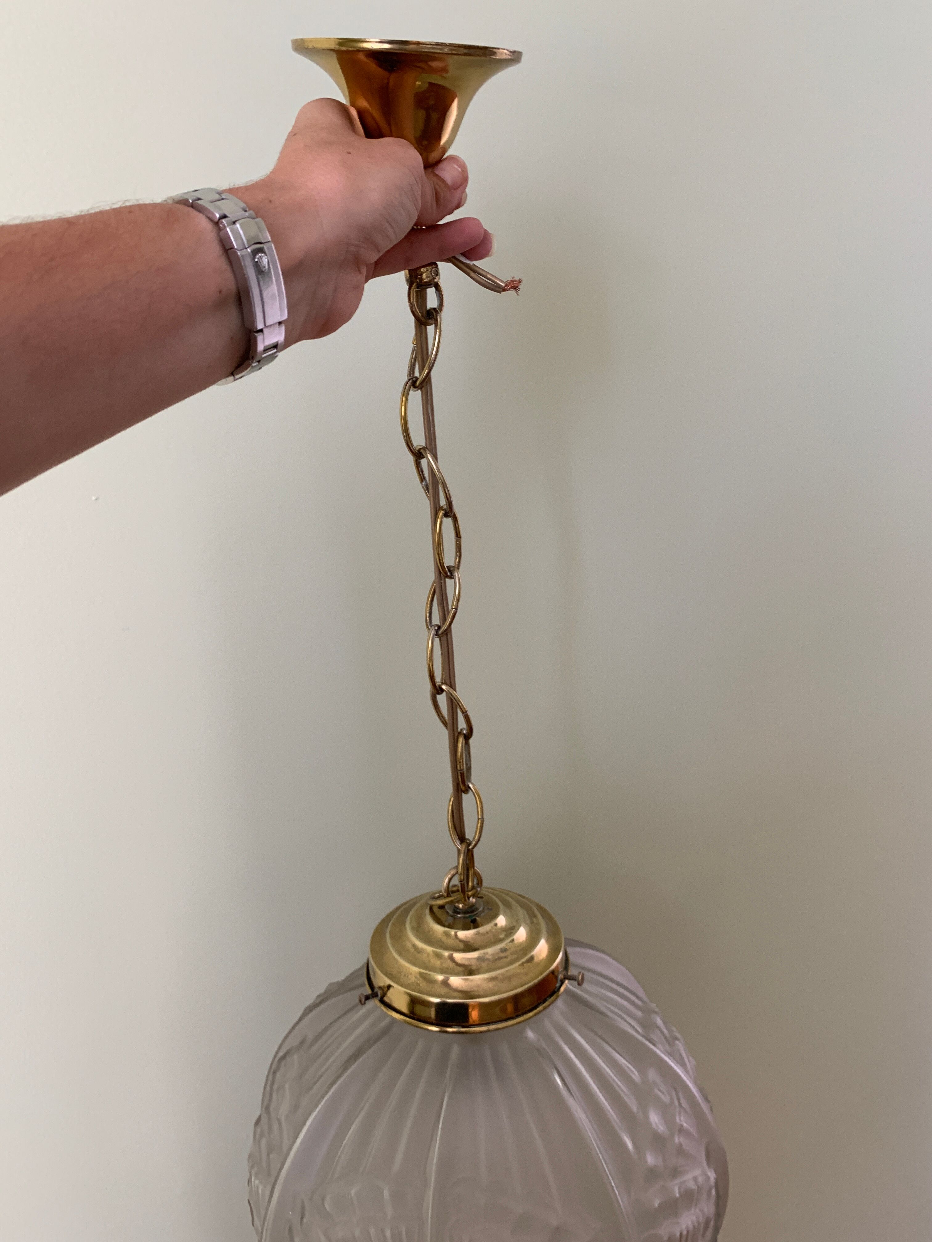 Glass bolt hanging lamp