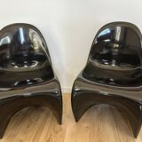 Pair of Verner Panton fiberglass S chairs, series 1, 1967