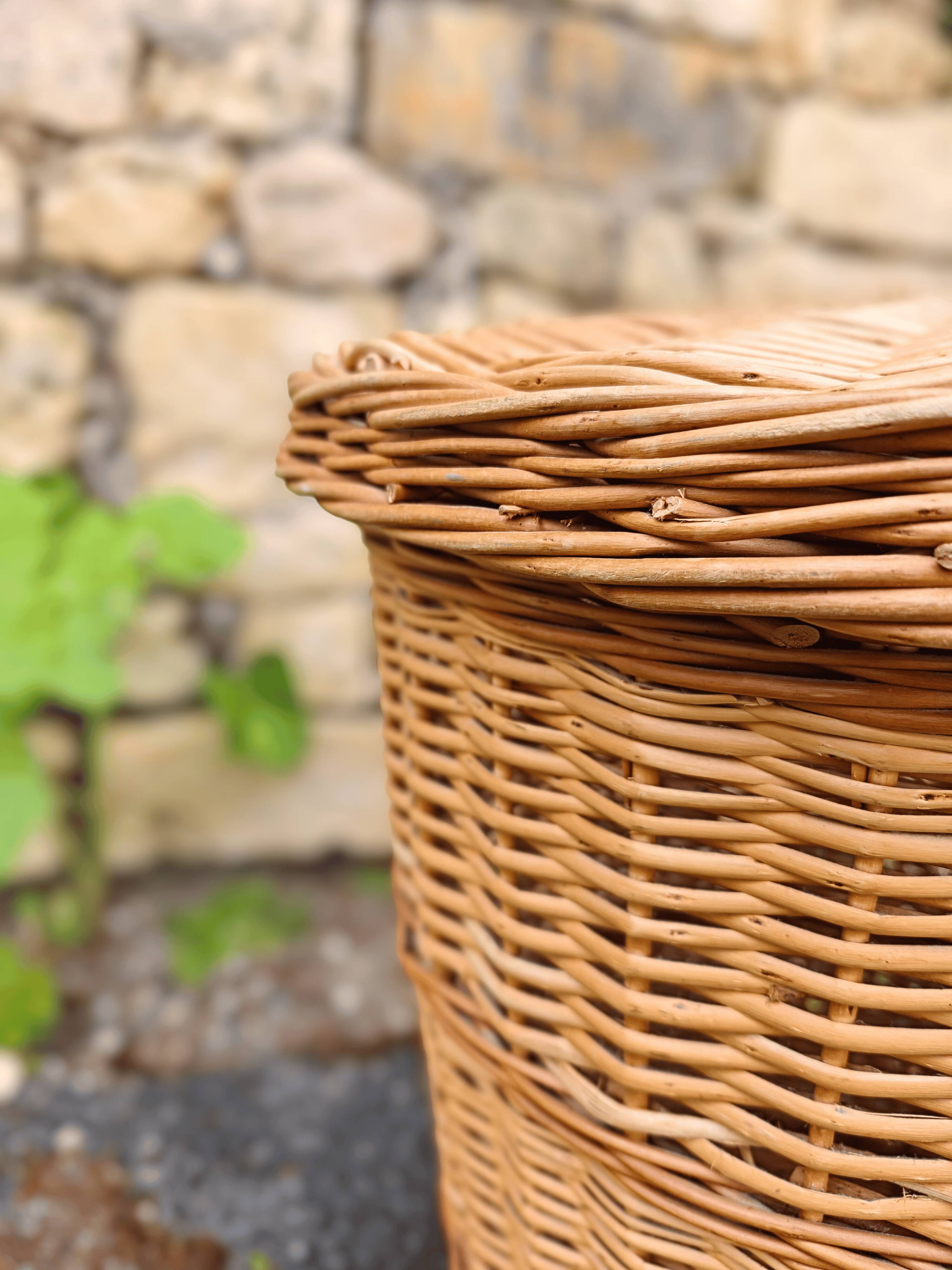Large Wicker Basket with Lid