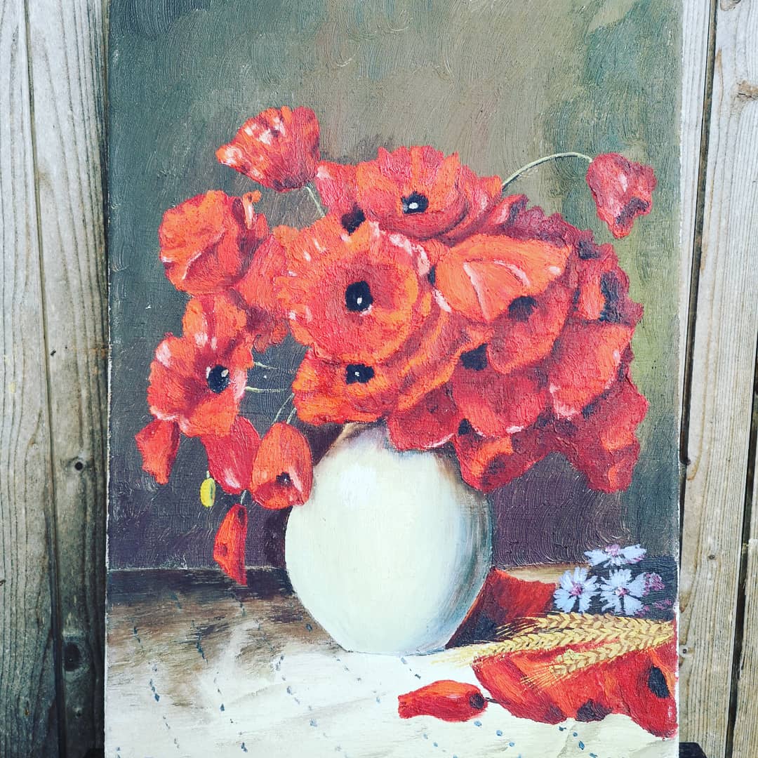 Huile sur toile bouquet de fleurs