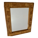Miroir bambou et rotin italien 1970