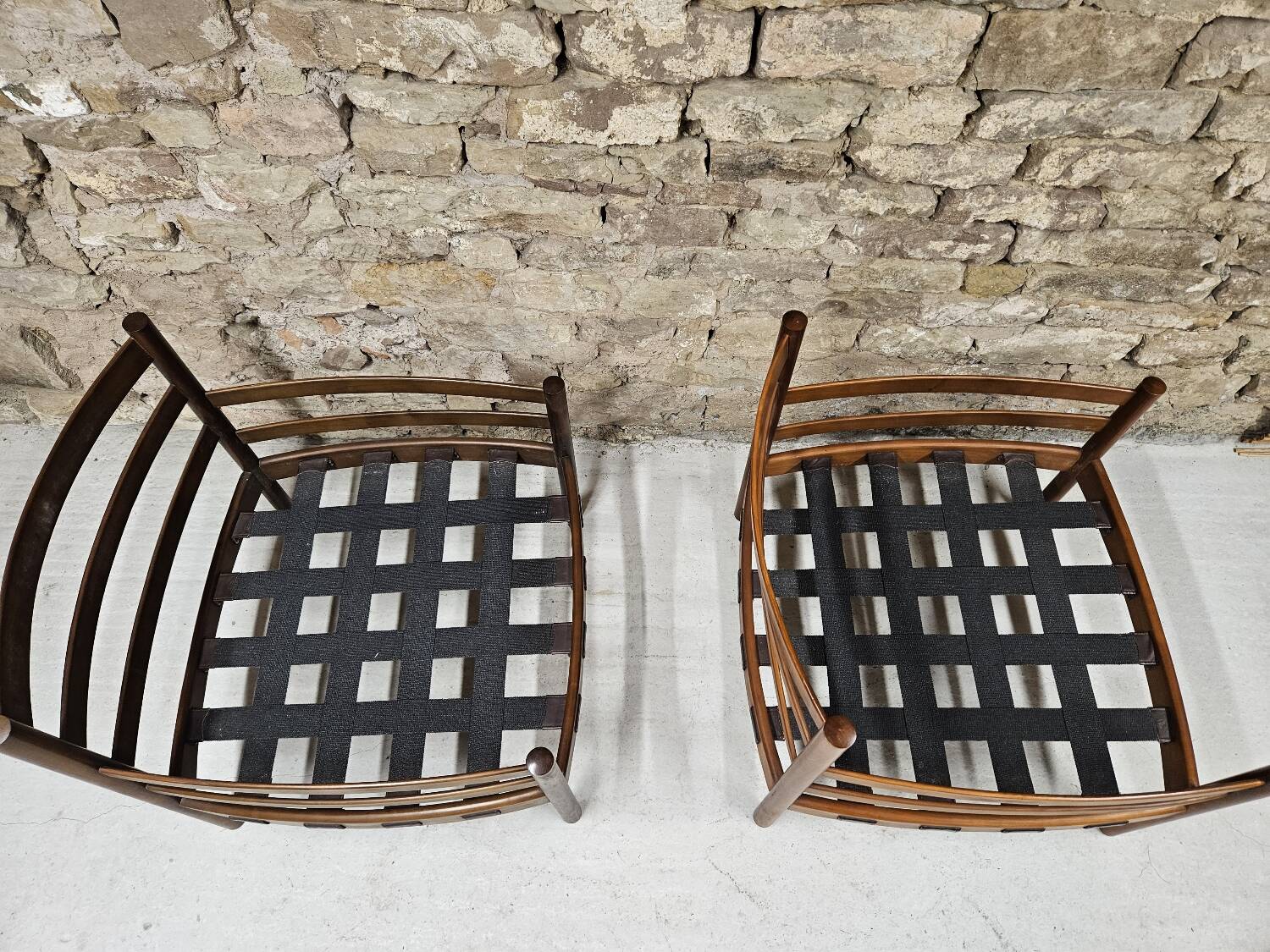 Paire de fauteuil vintage cuir Coja Suède 1960"