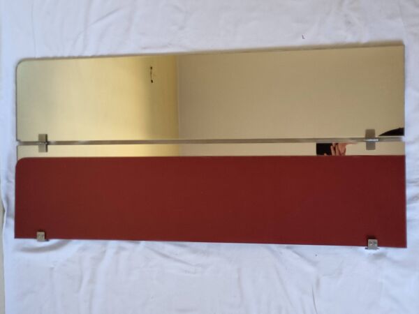 Miroir mural triptyque pliable, années 60, 120 x 85 cm