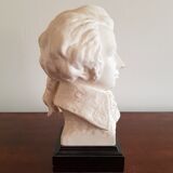 Sculpture biscuit buste Mozart signé G. Bochmann Goebel W