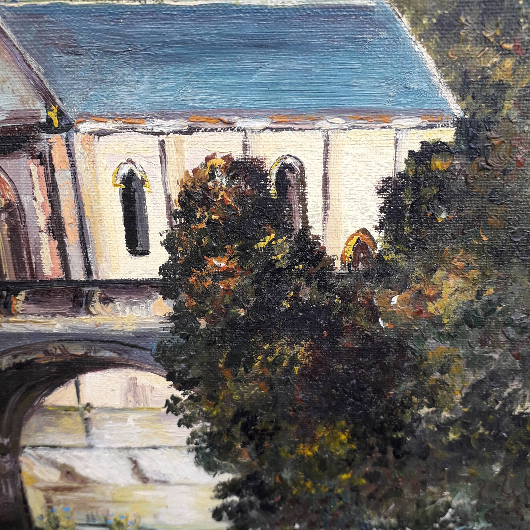 Tableau peinture huile sur toile monument