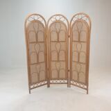 Italian rattan and wicker room divider 1960s