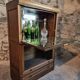 Vintage Globe Wernicke drinks buffet, modular mahogany bar cabinet, 1960s display case.