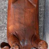 Leather footstool, Dimitri Omersa, 1950s