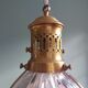 Holophane pendant lamp in prismatic glass and brass, 1920s-30s
