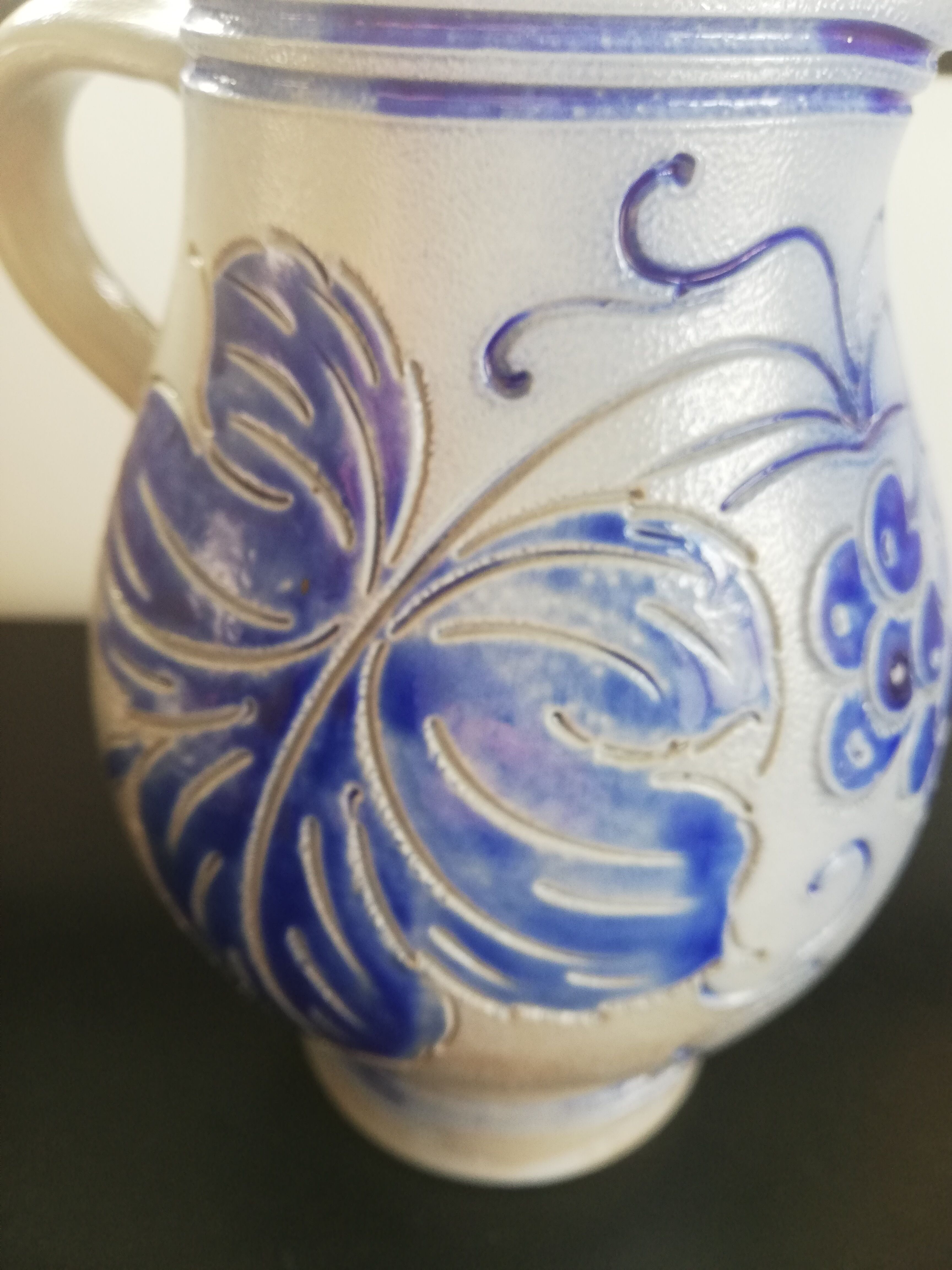 Pitcher in grey and blue Alsace sandstone