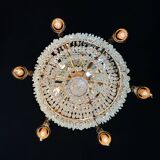 19th Century Louis XVI Style Gilt Bronze Chandelier With Crystal Tassels - H125cm