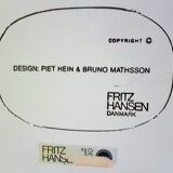 White Super-elliptical table, design by Piet Hein and Bruno Mathsson for Fritz Hansen