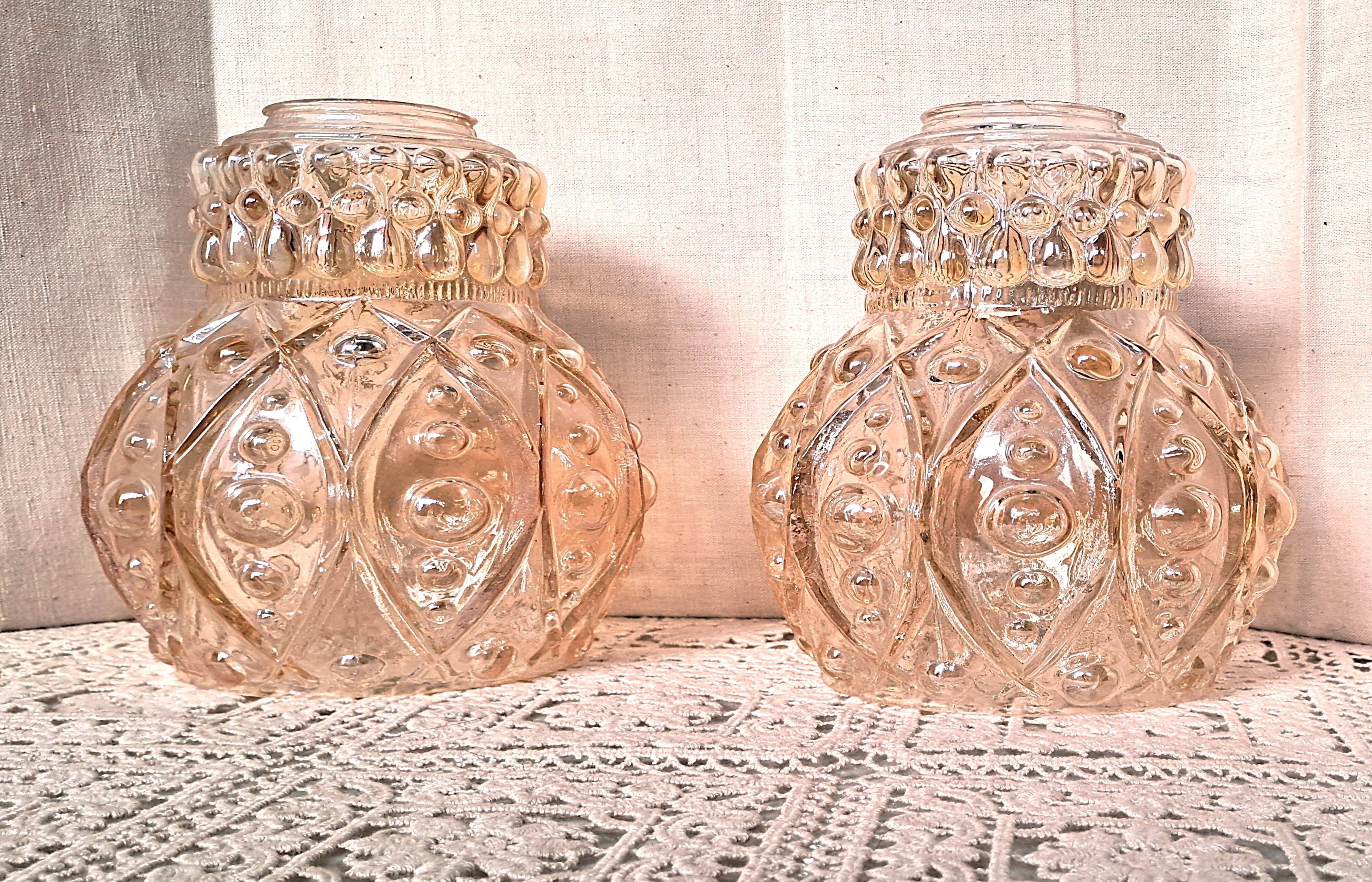 Glass Pendant Light Chandelier Ceiling Light France POP 1960 Retro Decoration 1 Pair