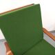 Paire de fauteuils scandinaves vintage en teck et tissu vert des années 60